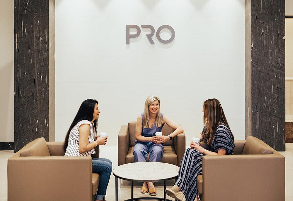 Three women having a spa date meeting at the Pro Club Spa and Salon